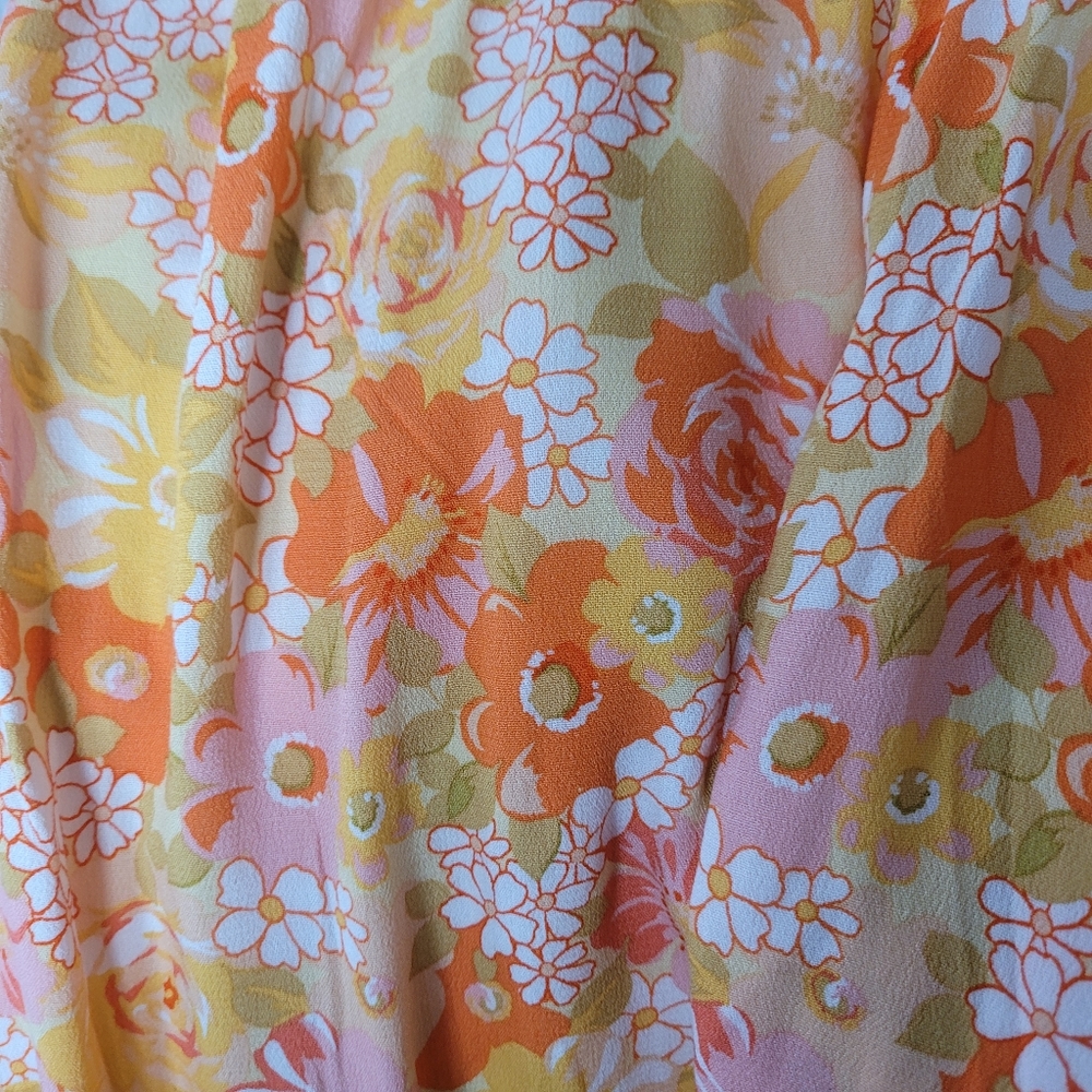 Rewind Orange Floral Dress - Picture 10 of 11